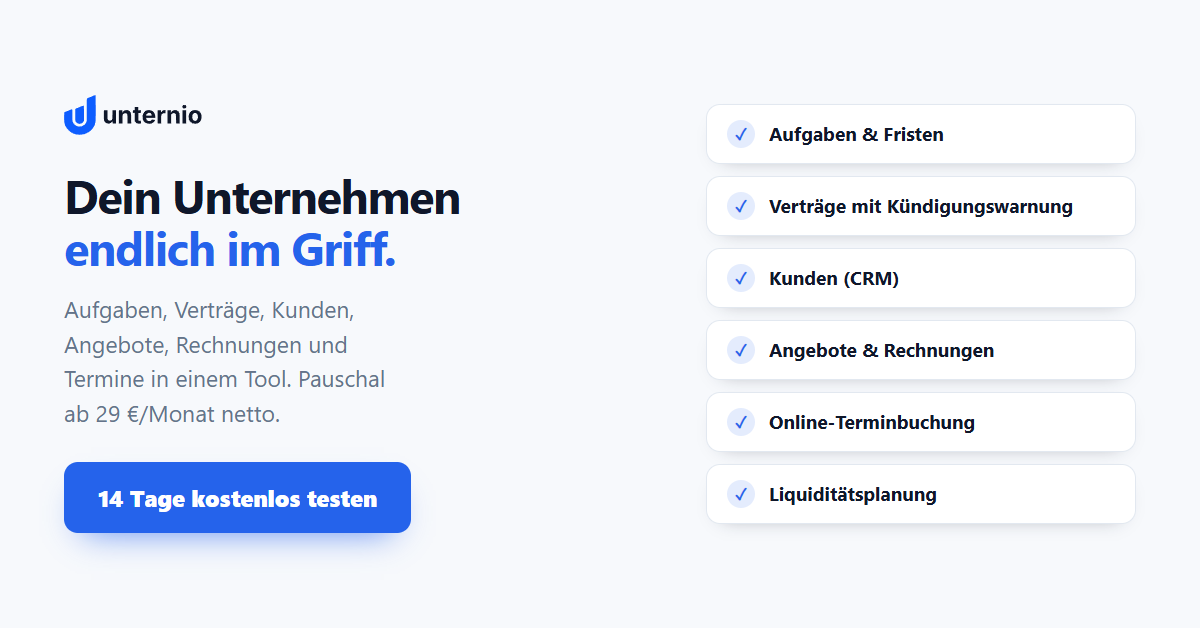 Banner: Dein Unternehmen endlich im Griff
